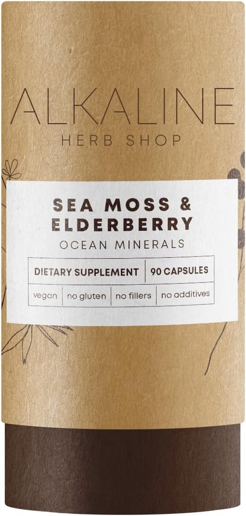 Alkaline Herb Store Hav Moss og Elderbær Supplement 90 kapsler