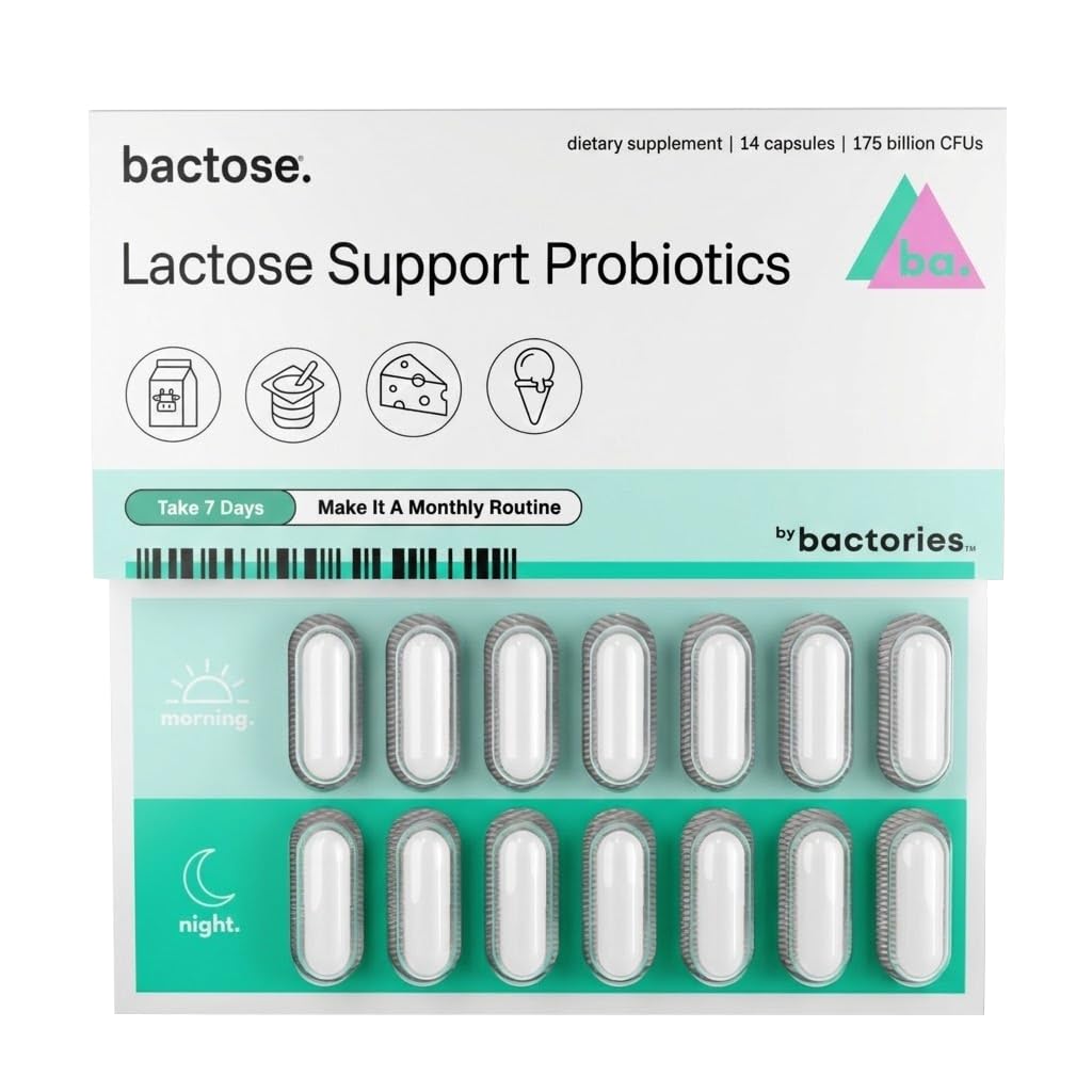Probiotisk Laktose piller for langvarig relief - Nyt smør igjen - Laktose intolerance Supplement - Produsere Lactase Enzymer i Gut - naturlig bryte ned Laktose (Ta i 7 dager - gjenta månedlig)