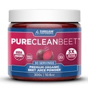 PureClean Beet Premium Beet Juice pulver - 100% organisk nitric oksid støtte for klinisk profesjonell 3X større sirkulasjon, utholdenhet og energi - stolt kaldt-presset, miljøvennlig, USA - 30 Services