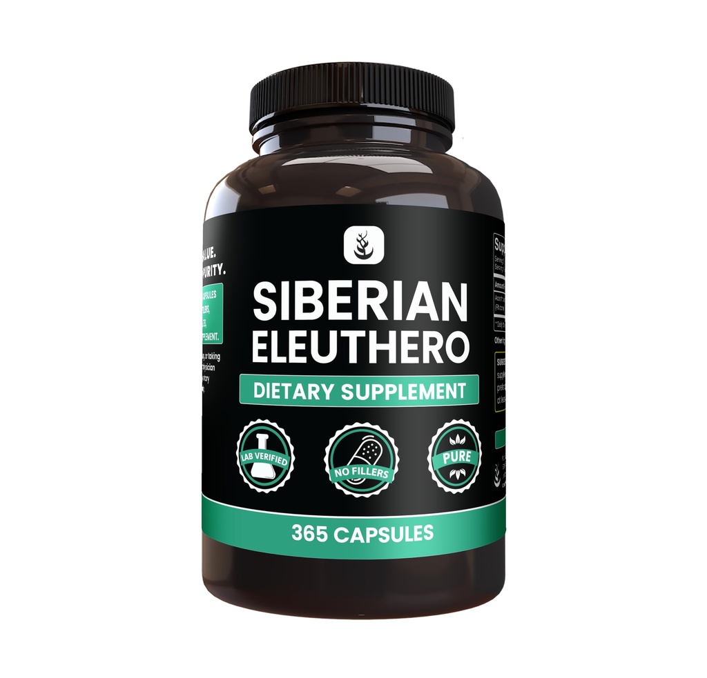 PURE ORIGINAL INGREDIENTS Siberian Eleuthero, alltid ren, ingen tilsetningsmidler eller fyllstoffer, Lab verifisert (365 count (Pack of 1))