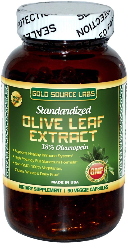 Organic Olive Leaf Extract Capsules - Pure Organic Olive Leaf Plus Standardisert Oleuropein Extract, 90 Vegetariske Caps, 400 mg Maks styrkekompleks for immun helse