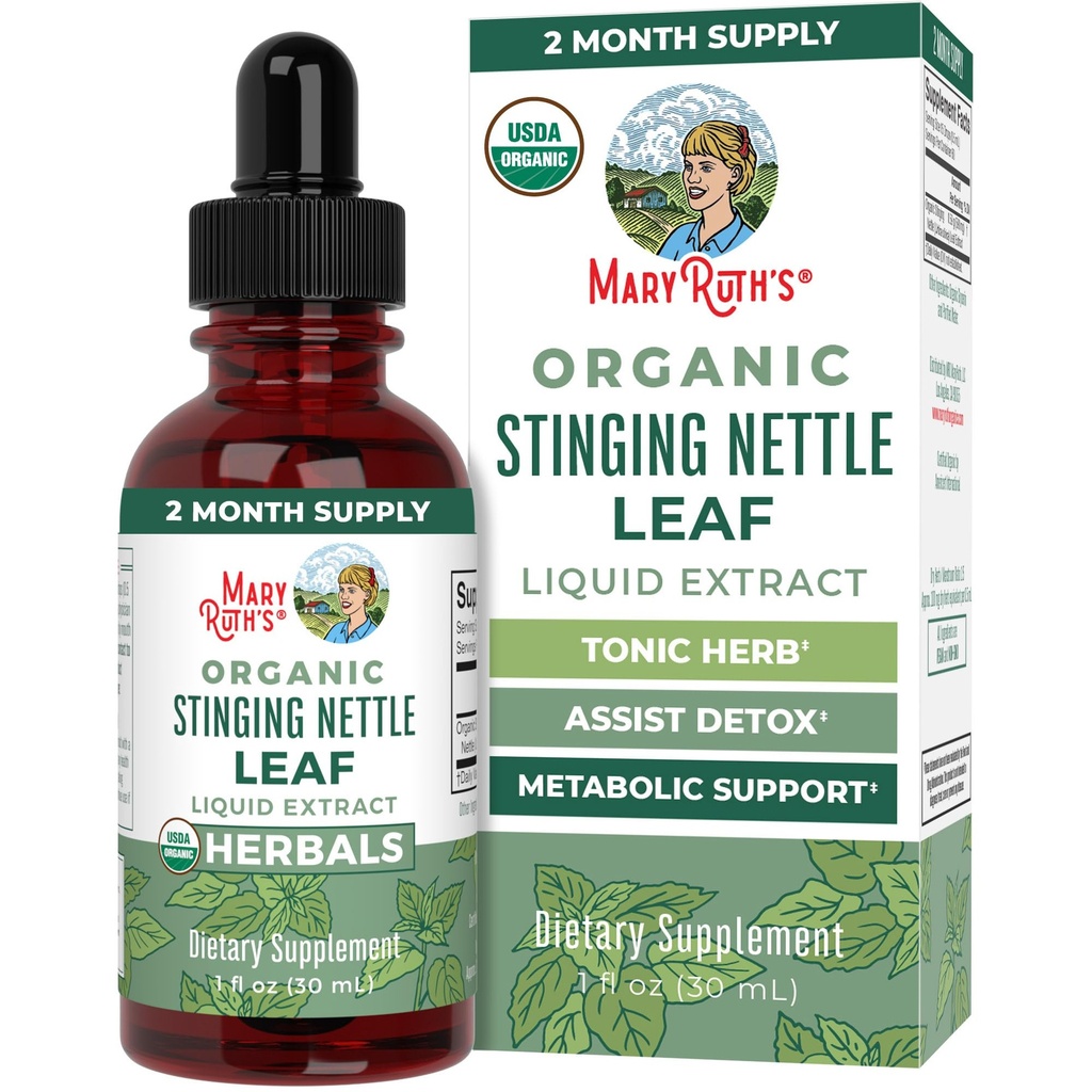 MaryRuth Organics Stinging Nettle Leaf Ekstrakt | Detox Supplement Herbal Drops | USDA Økologisk | Vegansk | Ikke-GMO | Glutenfri | 1 Fluid Oz