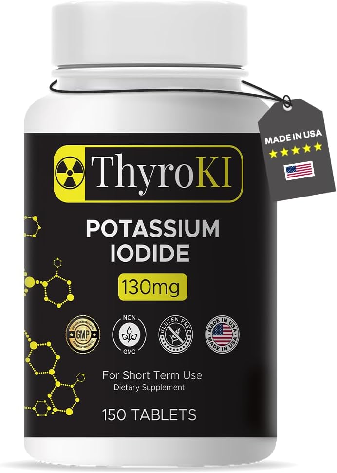 Premium Kalium jodide tabletter 130 mg – Thyroid støtte og pustende helse – YODO Naciente KI piller | Fast-Dissolving Nødoverlevelse Iodin Supplement | Ikke-GMO | 150 tabletter | laget i USA