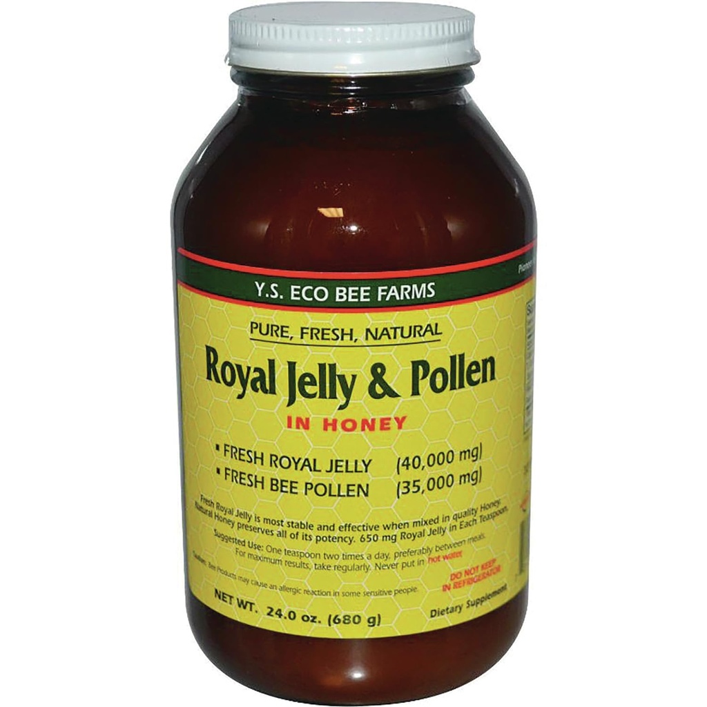 Fresh Royal Jelly + Bee Pollen, Honning Mix - 40.000 mg YS Eco Bee Farms 24,0 oz.