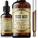 Irish Sea Moss Raw Organic Drops - Naturlig Irish Sea Moss Extract for Thyroid Support, Digestion & Energi - Flytende kosttilskudd - Vegansk, ikke-GMO - 2oz flaske