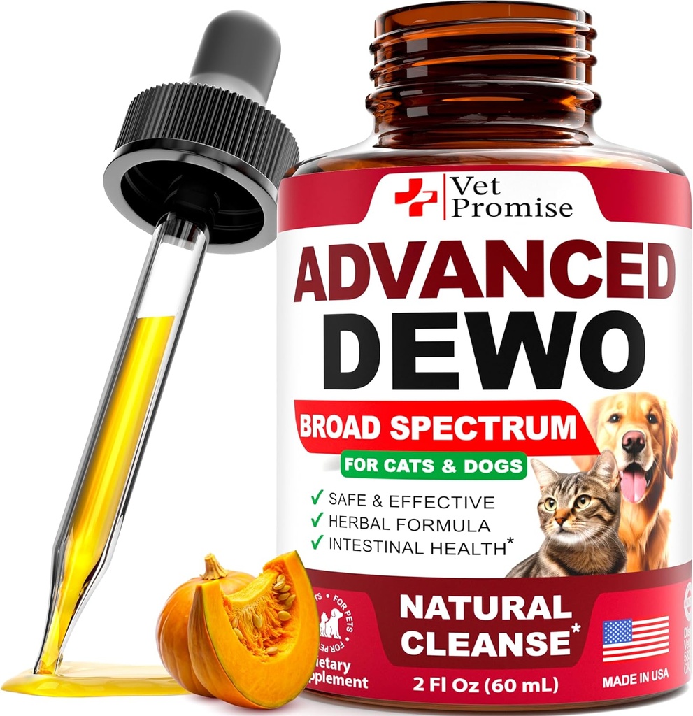 Naturlig Cat & Hunde Intestinal Defense - Herbal Broad Spectrum Cleanser - bidrar til å fjerne parasitter og toksiner - flytende medisin supplement til valper & kittens – UTI-støtte - laget i USA