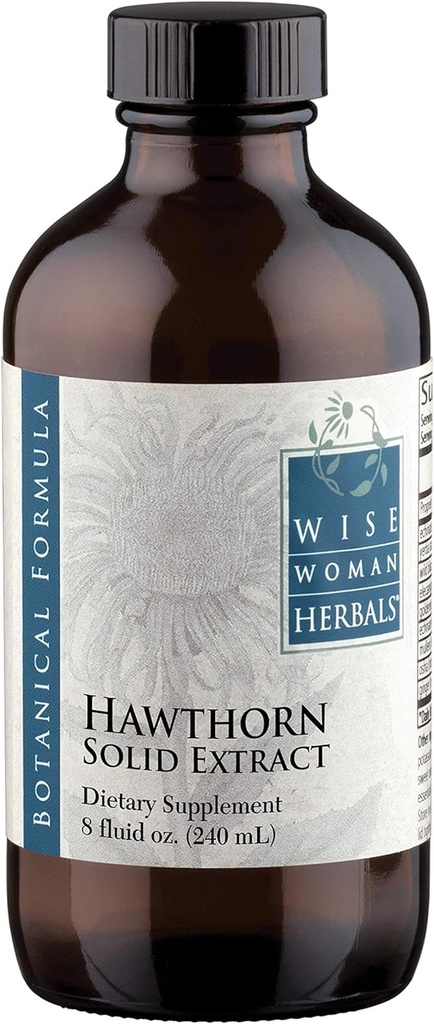 Wise Woman Herbals Hawthorn Berry solid ekstrakt 4:1, alkohol-fri ekstra styrke, fremmer sunn sirkulasjon, antioksidant beskyttelse, Herbal Cardiovaskulær støtte, 8 Fl Oz