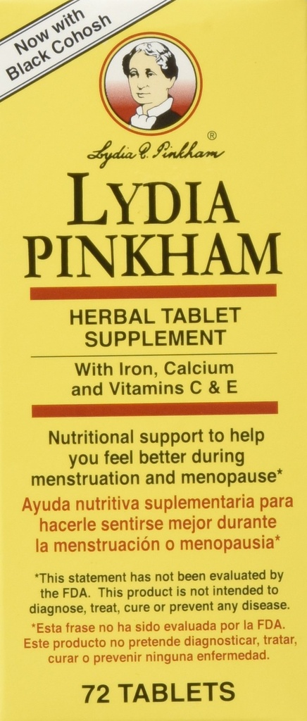 Lydia Pinkham Herbal kosttilskudd tabletter for menstruasjon og Menopause støtte, 72 greve