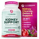 PurePremium Njurestøtte Supplement – Nurrenal Cleanse Detox & Reparasjon med Cranberry Extract & Astragalus - 21-i-1 Komplekse støtter Normal Bladder, Urin Tract & Nurrenals Helse - 60 dagers forsyning