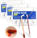 Povidone Iodine Swabs - 150 Sticks Sterile Iodine Swabsticks, Individuelt innpakket bomull Swabs, løsning fylt for sår rengjøring, førstehjelp, reise