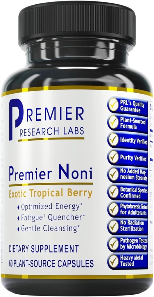 Premier Research Labs Premier Noni - Organic Noni Capsules, Noni Fruit Powder Piller, Noni Extract Supplement for Gut Helse, Energi & Immune Helse Støtte - 60 Vegetariske kapsler
