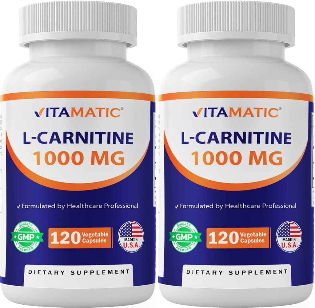 Vitamatic L-karnitin fumarat 1000 mg - 120 Grønnsaker kapsler (2 flasker)
