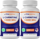 Vitamatic L-karnitin fumarat 1000 mg - 120 Grønnsaker kapsler (2 flasker)