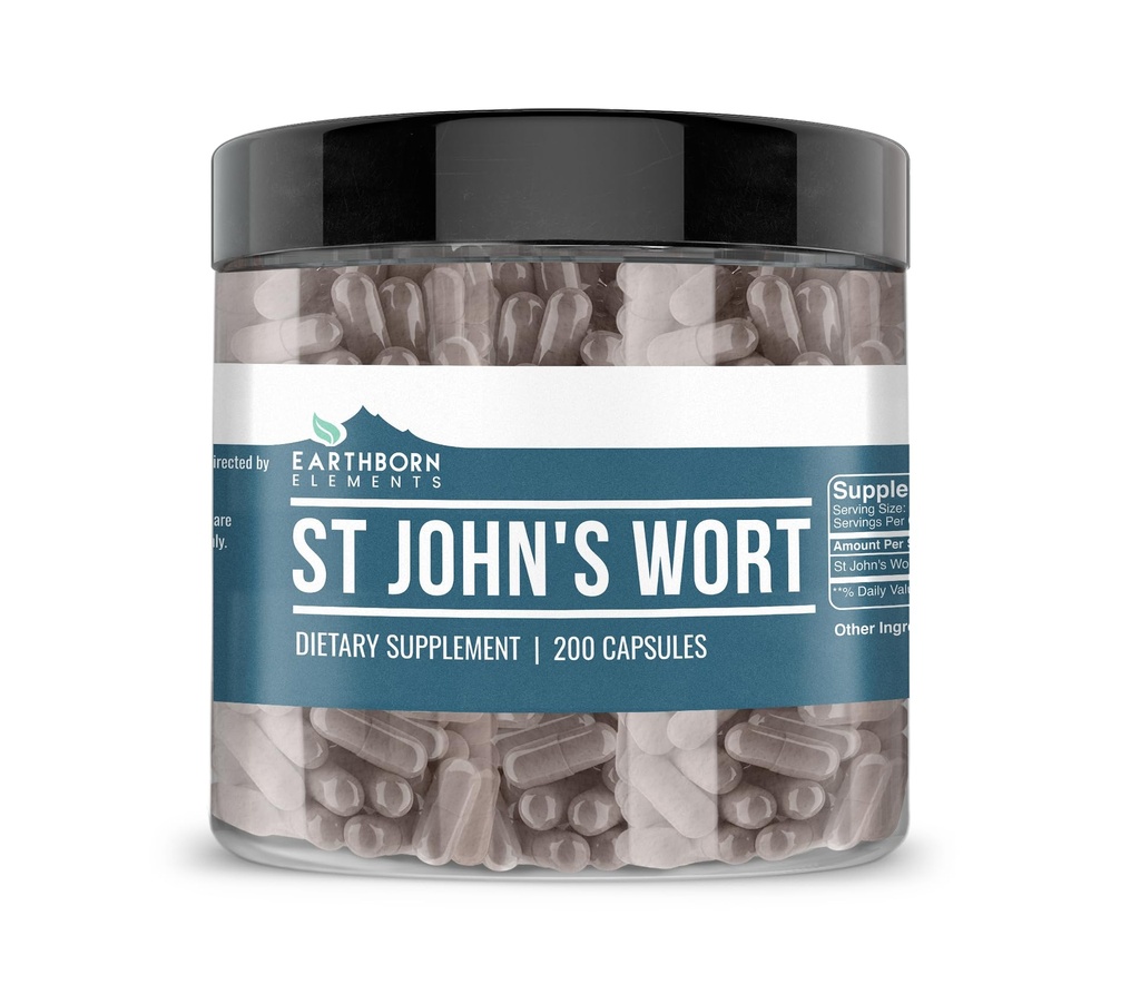 Jordbårne elementer St. John's Wort 200 kapsler, ren og ufortynnet, ingen tilsetningsmidler