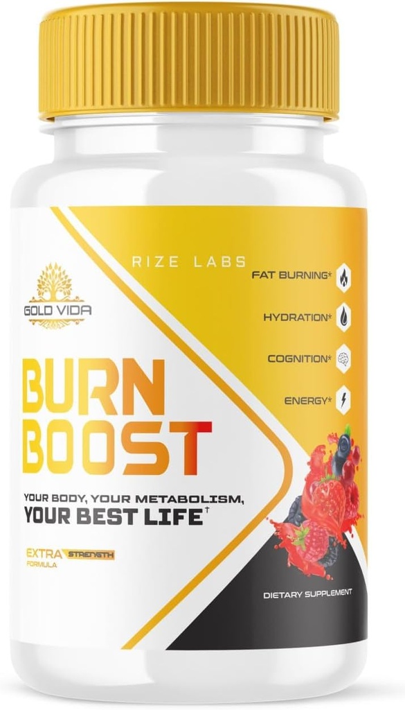 Rise Labs Gull Vida Burn Økt vekttap Supplement, kapsler for total kropps velvære og en sunn livsstil, piller for Leaner Physique (60 kapsler)
