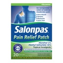 Salonpas smertelindringsplaster, 20 greve (pakke med 1), opptil 12 timers midlertidig lindring av mild til moderat smerte, ryggsmerter, Sore Muskel, Sprains, Bruises