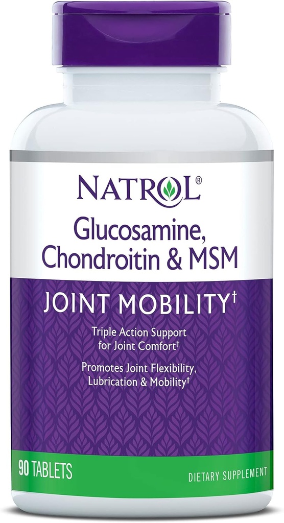 Natrol glukosamin, Chondroitin og MSM, felles mobilitet, tabletter, 90 greve (pakke på 12)