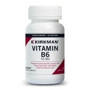 Kirkman Vitamin B-6 50 mg - Hypoallergenic - 100 vegetariske kapsler - Gluten / Casein Gratis