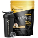Transformasjon Vanilla Protein pulver og ytelse isolert Shaker Flaske ® 30G Multi-Protein Superblend ® Collagen Peptiders, Egg Hvit & Plant Blanding ® MCT olje ® BCAA Aminosyrer