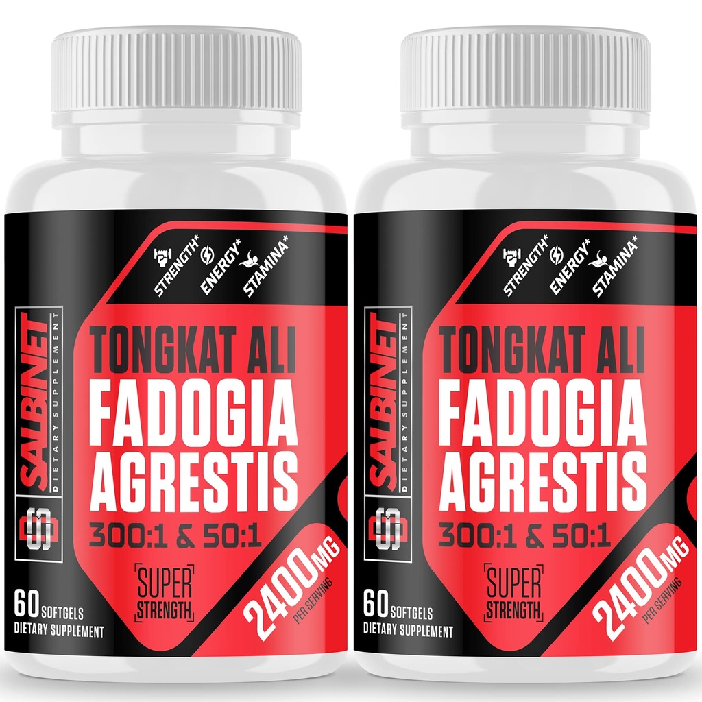 2400mg Fadogia Agrestis Tongkat Ali Kosttilskudd - Tredjeparts testet - 1400mg Fadogia Agrestis & 1000mg Tongkat Ali, Maks styrke, muskelmasse og atletisk ytelse, 2 pakker