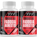 2400mg Fadogia Agrestis Tongkat Ali Kosttilskudd - Tredjeparts testet - 1400mg Fadogia Agrestis & 1000mg Tongkat Ali, Maks styrke, muskelmasse og atletisk ytelse, 2 pakker