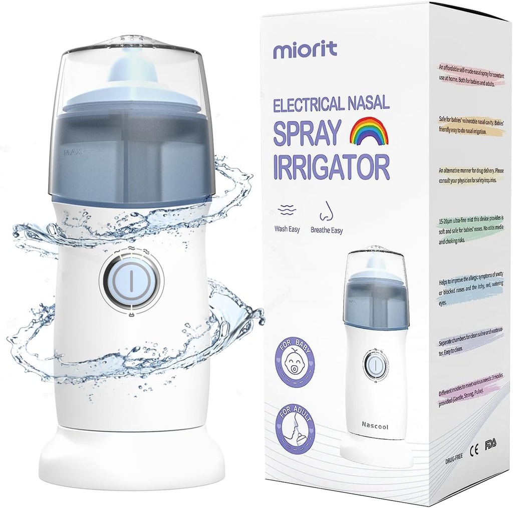 Nasal Irrigation System Nasal Rinse Irrigator - Elektrisk Neti Pot for Nasal Irrigation - Sinus Rinse Kit