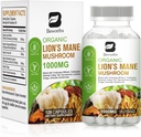Lion's Mane Mushroom - 120 Kapsler | Organic Lions Mane Tyrkia Tail Moshroom Supplement Complex | Cordyceps, Chaga, Tyrkia Tail, Reishi Mental Clarity, Focus Minne, Hjerne & Immun Boost
