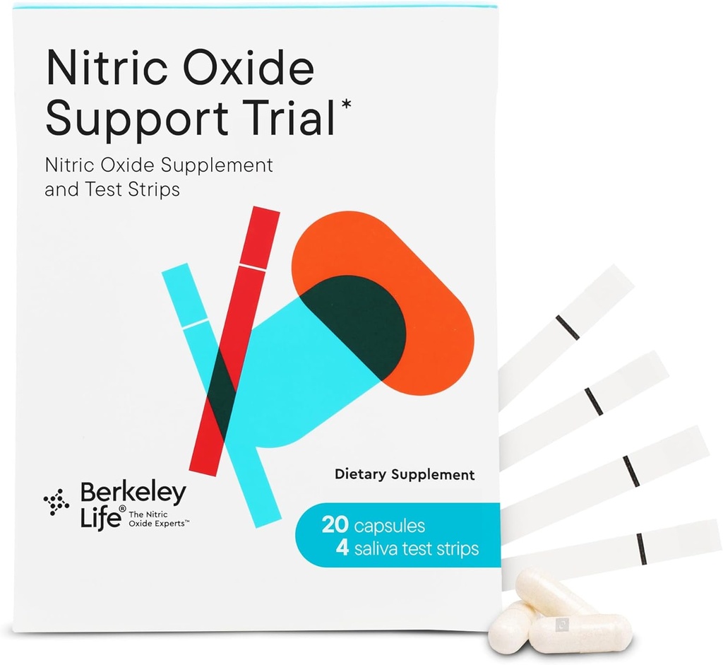 Berkeley Life Professional - Nitric Oxide Booster & Test Strips - 20 dagers kapsler og 4 teststriper - Trial Pack