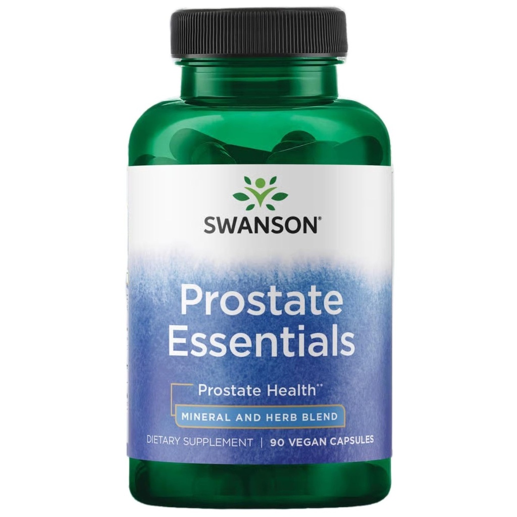 Swanson Prostate Essentials - Mineral and Herbal Supplement som fremmer prostate helsestøtte - Sink andSaw Palmetto Formula Aiding Urine Tract Flow and Blader Control -(90 Veggie Capsules) 1 Pack