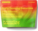 Tanning Gummies  Natural Naturlig Tanning Supplement med Astaxanthin, Lycopen & Beta Caroten | Vegan, ikke-GMO | Boost Melanin for strålende hud | 30-dagers levering for hud helse og glød