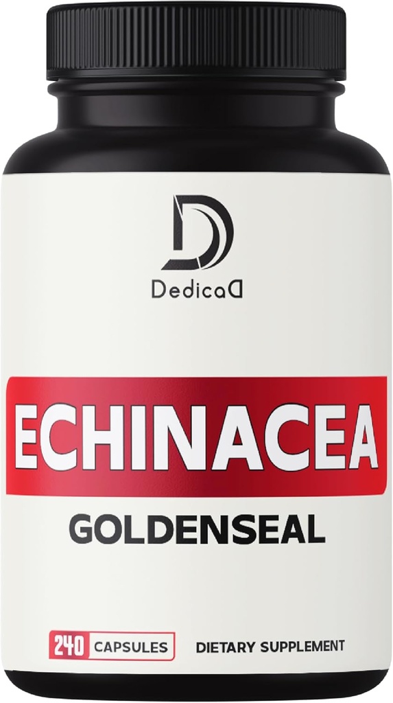 1000mg Echinacea Goldenseal Kapsler - 240 greve av 4 måneders forsyning - støtte immunsystem, velvære og overal helse