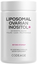 Kodeasje Liposomal Ovarian Inositol + Supplement - Myo-Inositol & D-Chiro-Inositol 40:1 Blanding, Folat 5-MTHF, CoQ10, Pomegranat & Wild Blueberry, Liposomal Levering, Ikke-GMO, Glutenfri - 120 Kapsler