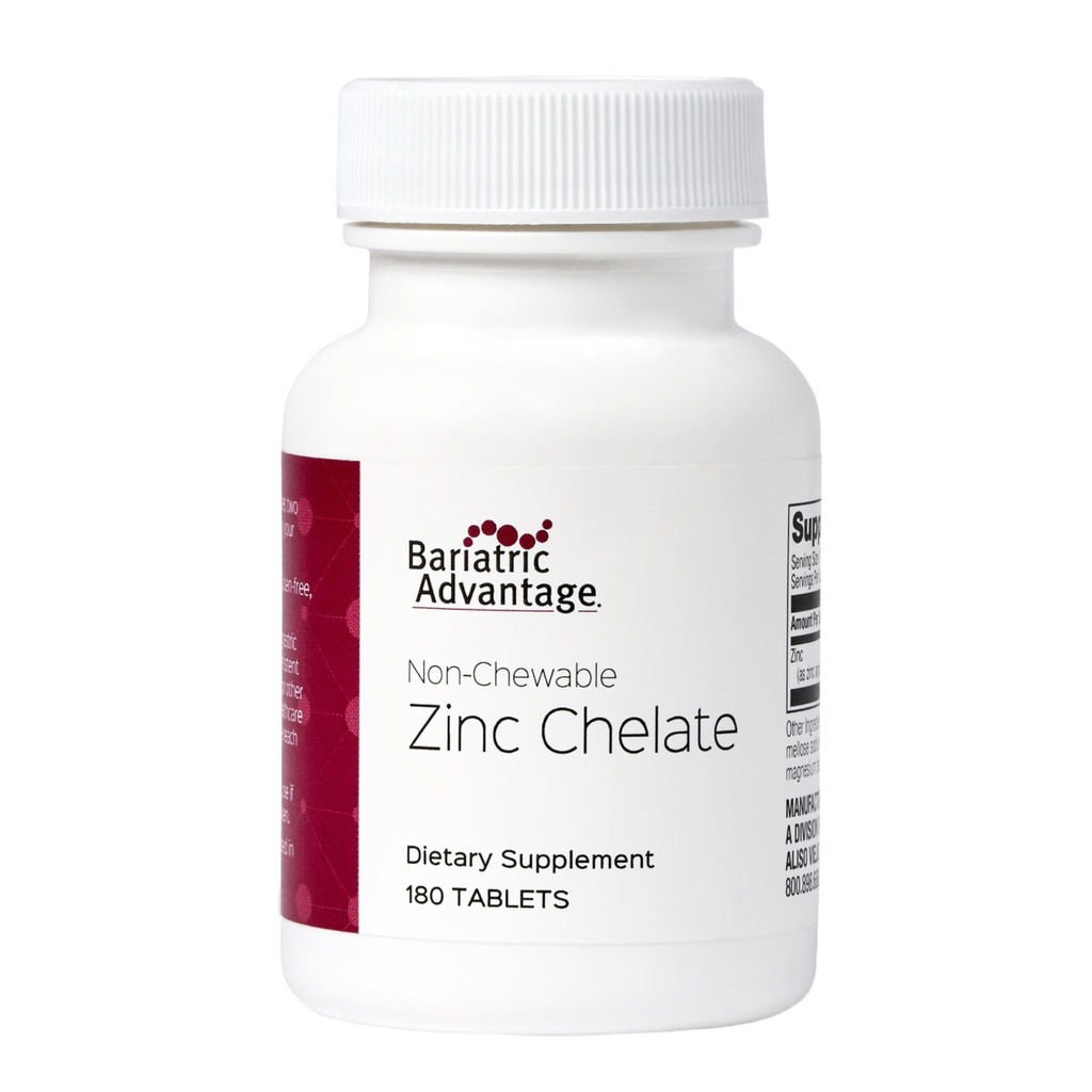 Bariatrisk Fordeler Ikke Chewable Sink Chelat - Veldig absorberbar - 20 mg Zing Arginin & Glycin - Tabletter for Bariatrisk kirurgi pasienter - 180 tall