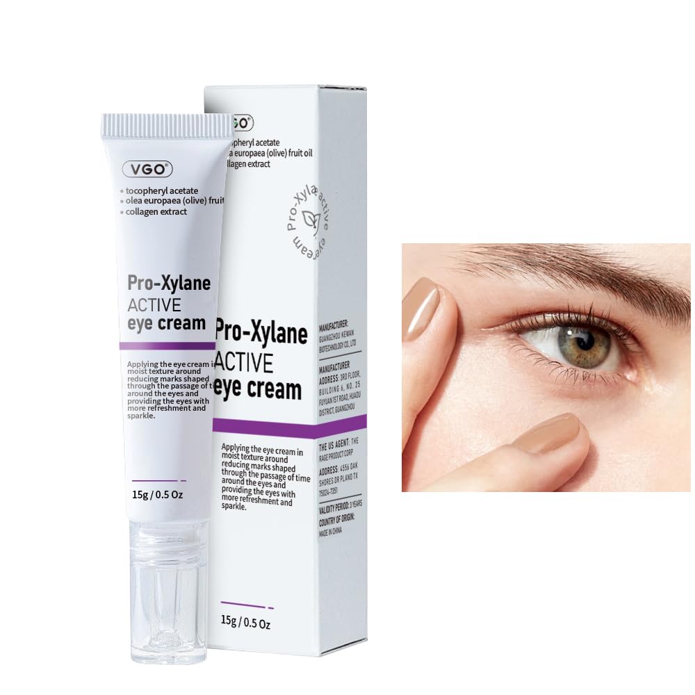 VGO Øyekrem 2% Pro-Xylane Øye Repair Krem for mørke sirkler & Puffiness Under Øye, Pro Xylane + 6D Hyaluronsyre til å faste huden, Redusere rynker, fine linjer, 15g/0,5 Oz
