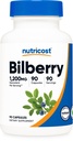 Nutricost Bilbærkapsler 1200 mg Ekvivalente (90 vegetariske kapsler) - Glutenfri og ikke-GMO