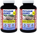 Yerba Prima Psyllium Huss Veg Caps - 180 Count (2 Pack) (625mg) - Vegansk, ikke-GMO, Glutenfri, Colon Cleanser, Daglig fiber Supplement for Gut helse og regelmessighet