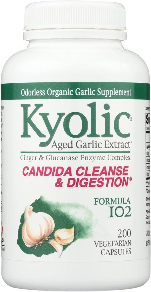 Kylisk #102 hvitløk W/Enzyme Veg 200 Cap