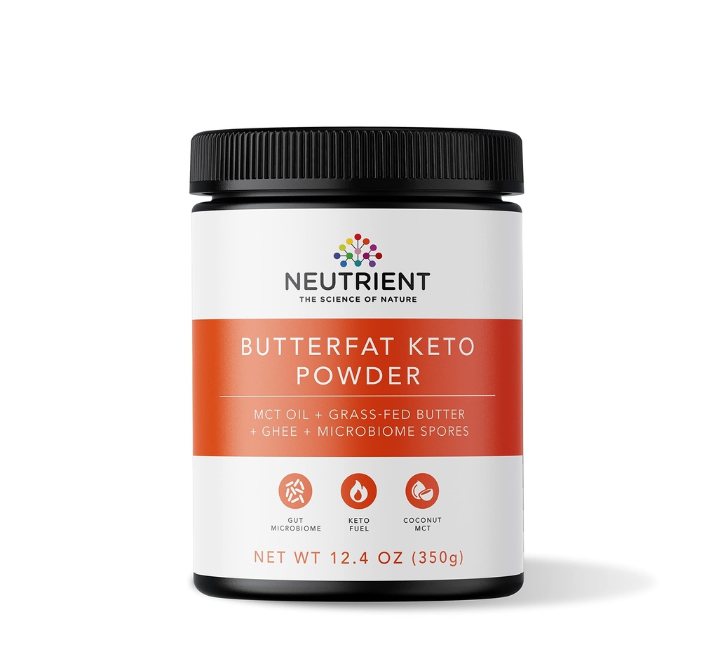 Neutrient Keto MCT oljepulver med kokoskildet MCT olje & Ghee med gras Fed smør | Delicious morgen keto kaffe creamer for ketose støtte | brensel for kropp og hjerne