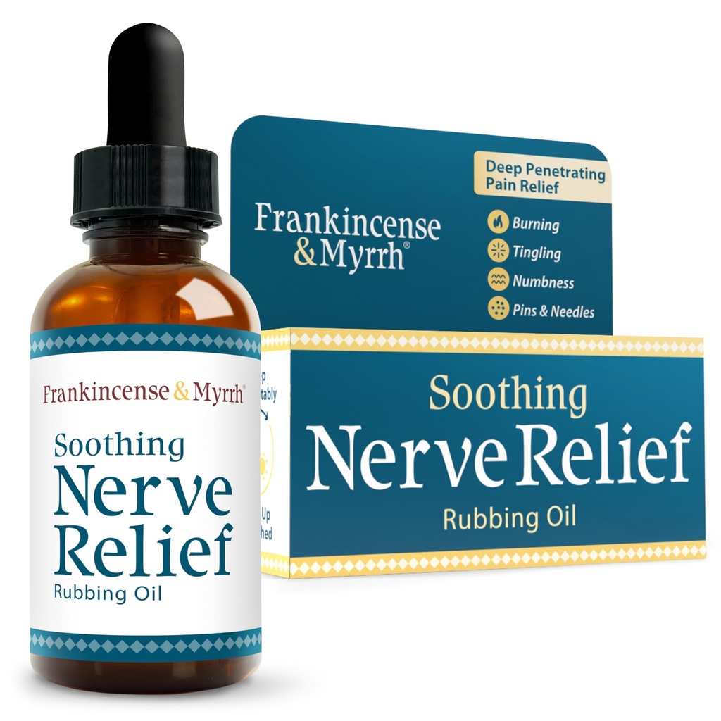 Frankincense & Myrrh Soothing Nerve Relief Rubbing Olje, nevropathy smerte Relief for hender & føtter - med Menthol og frankincense essensielle oljer, 2 fl. Oz. Maks styrke for foten