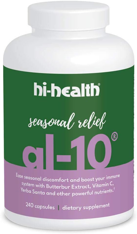 Hi-Helse AL-10 Seasonal Relief Natural Non-Drowsy Immune Booster, 240 kapsler