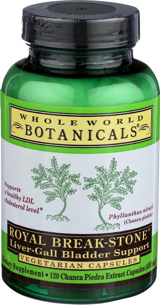 Hele verden Botanicals Royal Chanca Piedra (Break-Stone) Liver Gall Bladder støtte - 400 mg - 120 Vegetariske kapsler