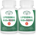 NAD + Supplement Liposomal NAD + Plus 800MG Nicotinamid Riboside Alternativ for celleenergi, sunn aldring og muskelreparasjon 120 kapsler (pakke med 2)