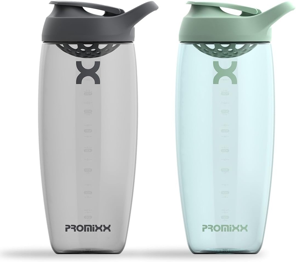Promixx Pursuit Protein Shaker flaske (32 oz) – Silent No-Ball Mixer, Leak-Proof Lid, BPA/BPS & Phthalate-fri ECOZEN – Easy-Clean Shaker Cup for Protein Shakes, Pre & Post Workout Smoothies