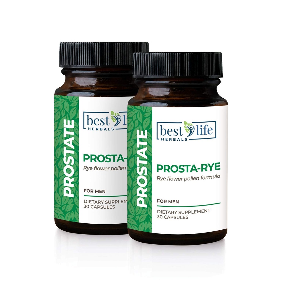 Beste Liv Herbals prosta-Rye - Naturlig prostata Supplement for menn Experiencing en forstørret prostata, hyppig urinasjon, overaktive blender - 2 flasker, 60 kapsler