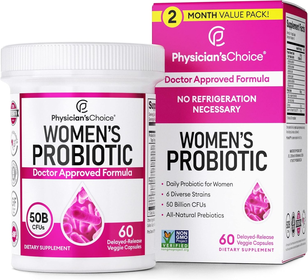 yhn Women's Probiotic 50 milliarder CFU kapsler, probiotiske Supplement for kvinner med 50 milliarder CFU Plus klinisk bevist ingredienser, 60 Ct.