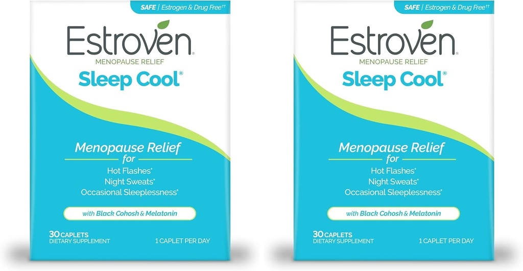 Estroven søvn kult for menopause relief, 30 Ct, søvn støtte supplement med klinisk bevist ingredienser for å lindre menopause symptomer pluss nattsvitt og varm blits relief, narkotikafri og glutenfri