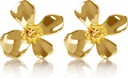 14K Gullbelagt 925 Sterling sølv blomst Lily Stud øredobber