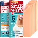 Medisinsk Grade Silikon Scar Sheets - 6pk (5.7 \"x1.6\") - synlig forskjell på kirurgiske og Keloid Merker - Reusable C-avsnitt Scar Silikon Strips - enkel å bruke striper