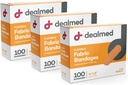 Dealmed Fabric fleksible klesbånd - 100 greve (3 pakke) Bandages med ikke-stick pad, latex gratis, sårbehandling for førstehjelpssett, 3" x 3/4"