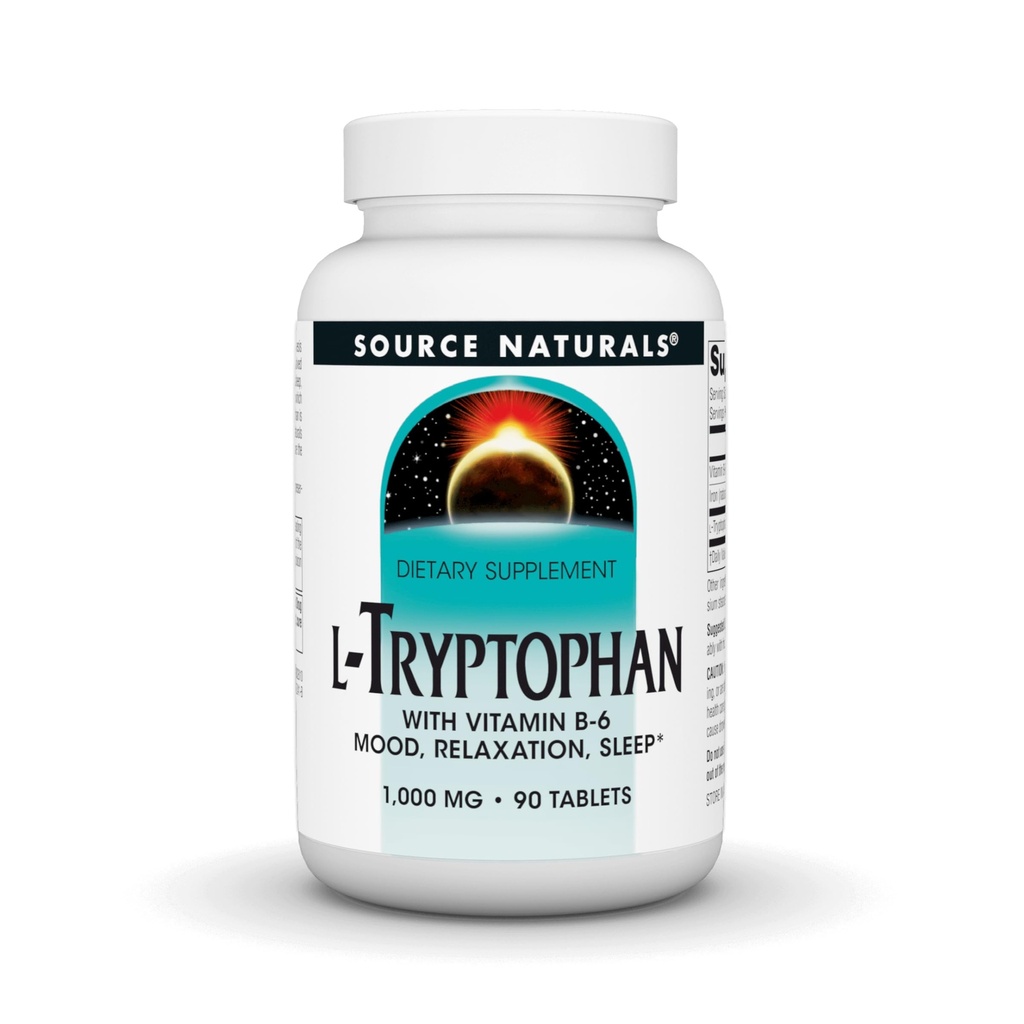Kilde Naturals L-tryptofan med vitamin B-6 støtte Mood, avslapning og søvn -1000 mg - 90 tabletter